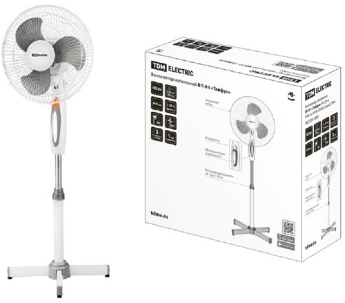 Вентилятор напольный TDM "Тайфун" ВП-01 белый фото Вентилятор напольный TDM "Тайфун" ВП-01 белый картинка